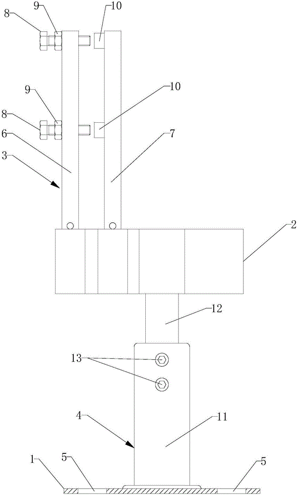 Plate type radiator ground bracket