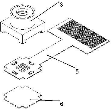 Lens component for electronic sensor optical imaging device and location method thereof