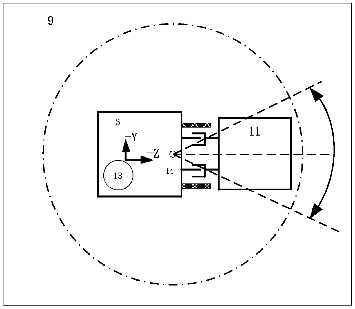 Solar observation satellite ground test device and system