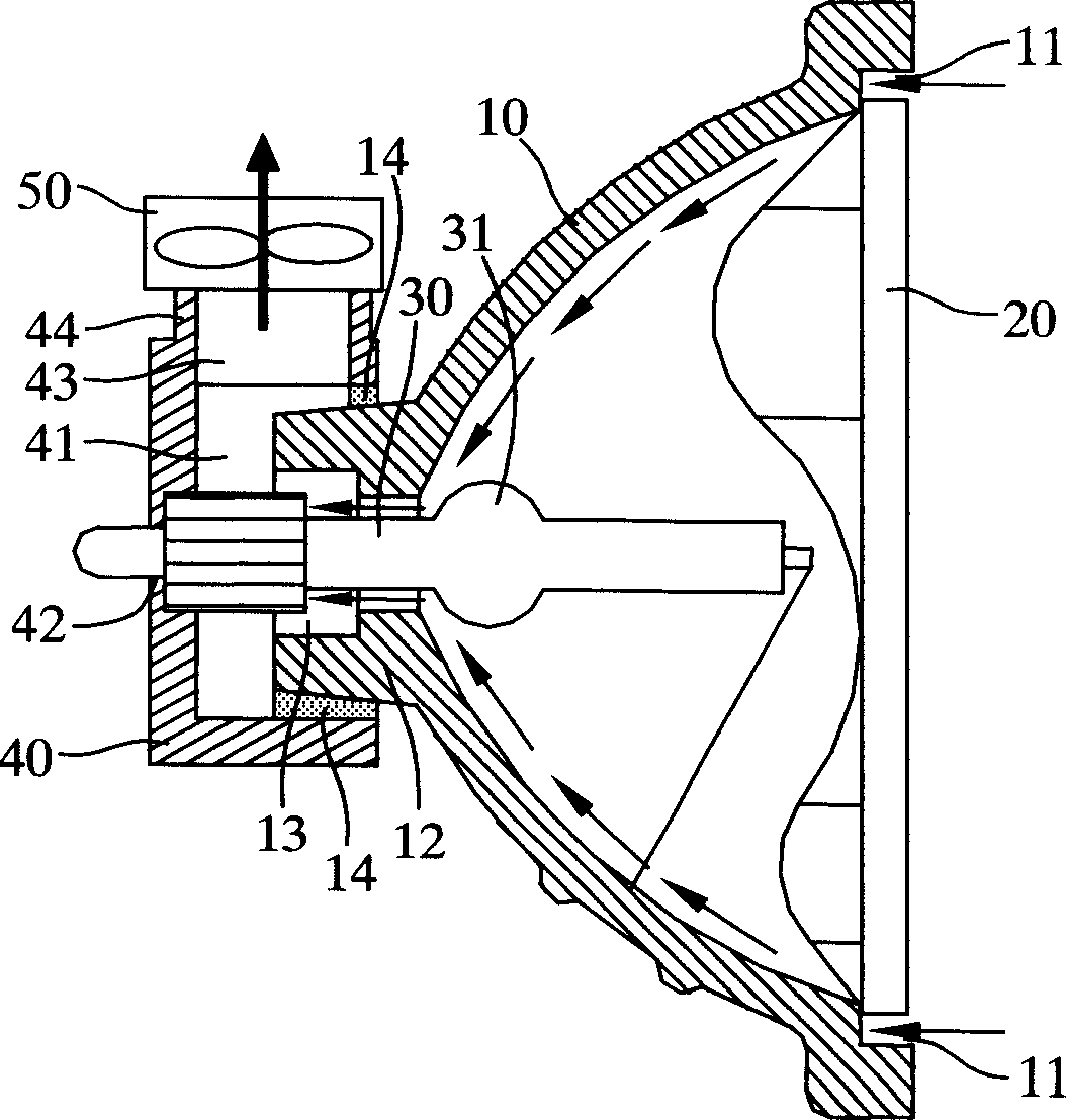 Cooling unit of gaseous discharge lamp in high pressure