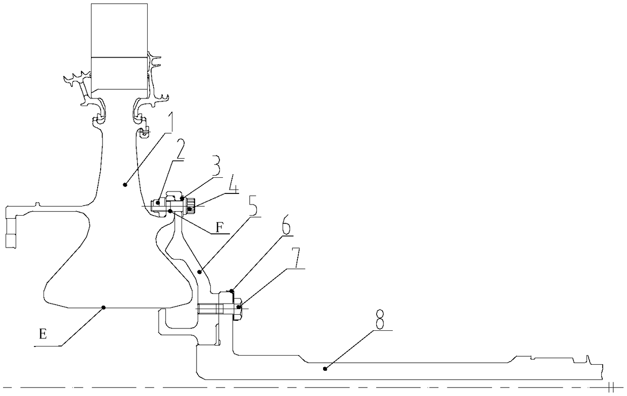 Switching structure with stress splitting groove for wheel disc test