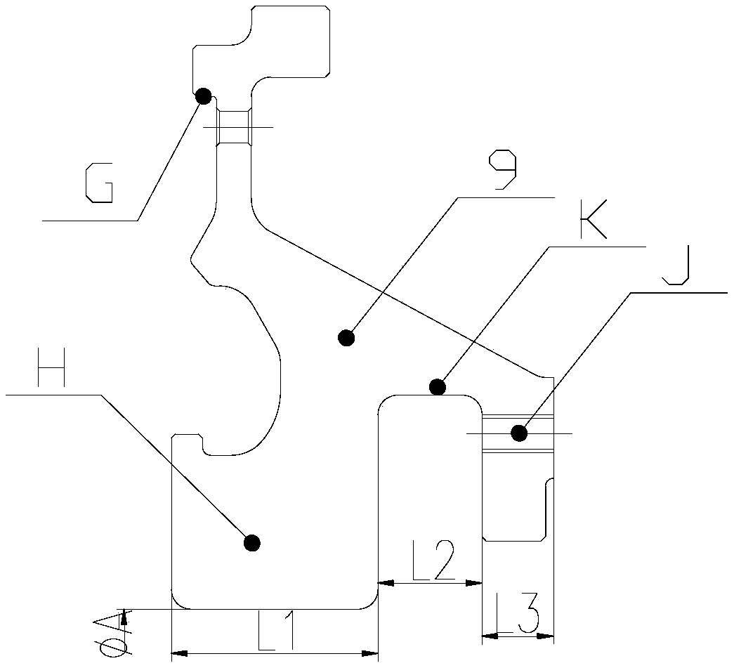 Switching structure with stress splitting groove for wheel disc test