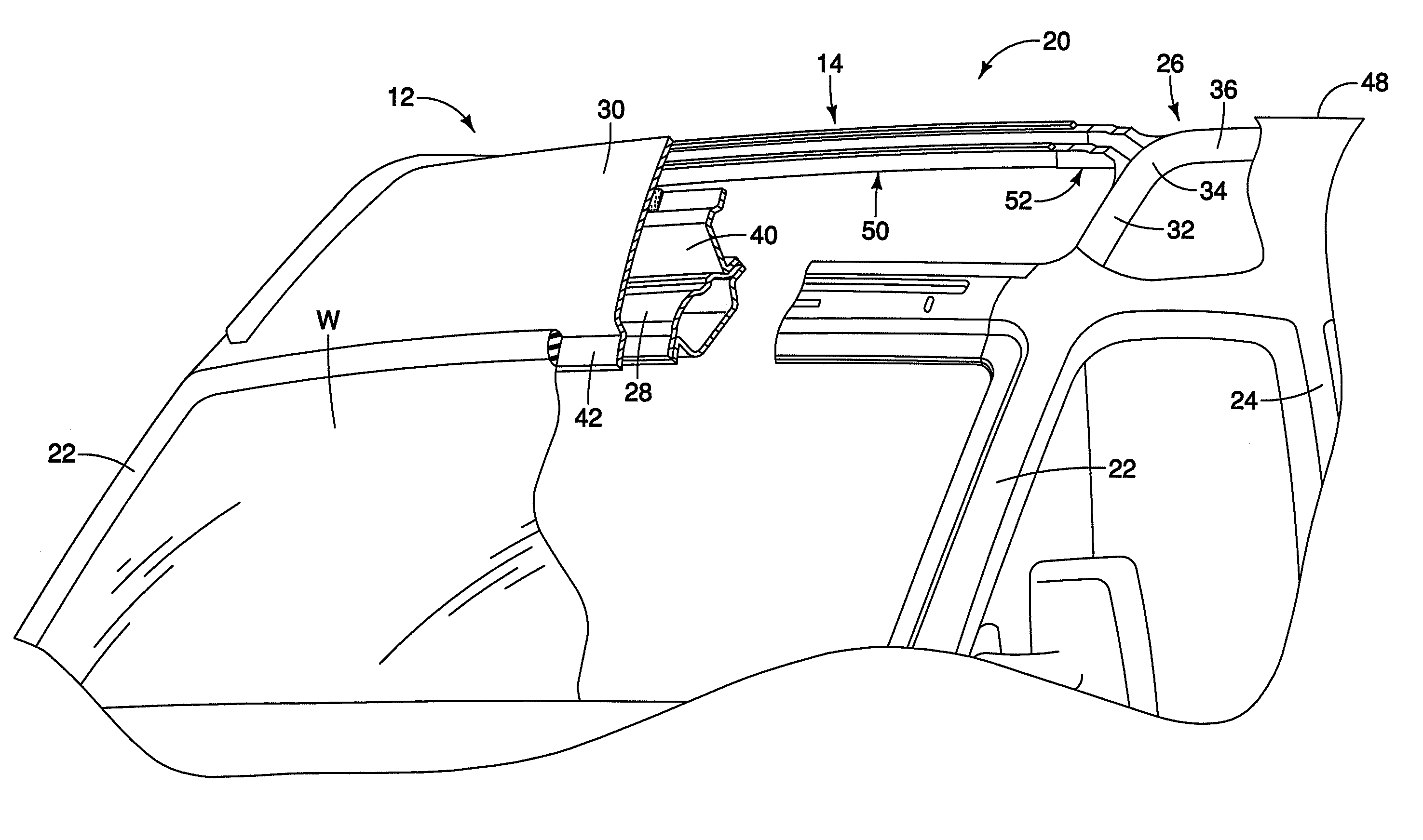 Vehicle roof bow assembly