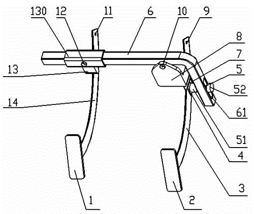 Accelerator mistaken-stepping safety device in braking process of motor vehicle and vehicle using safety device