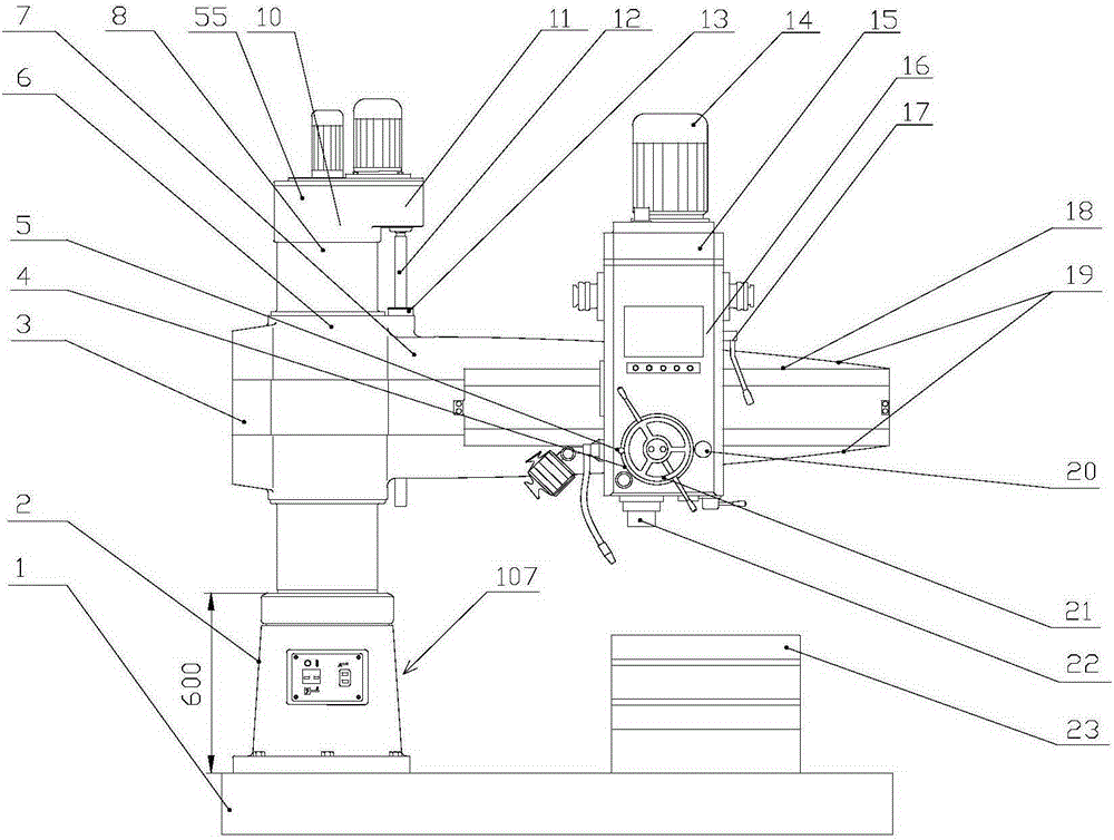 A radial drilling machine