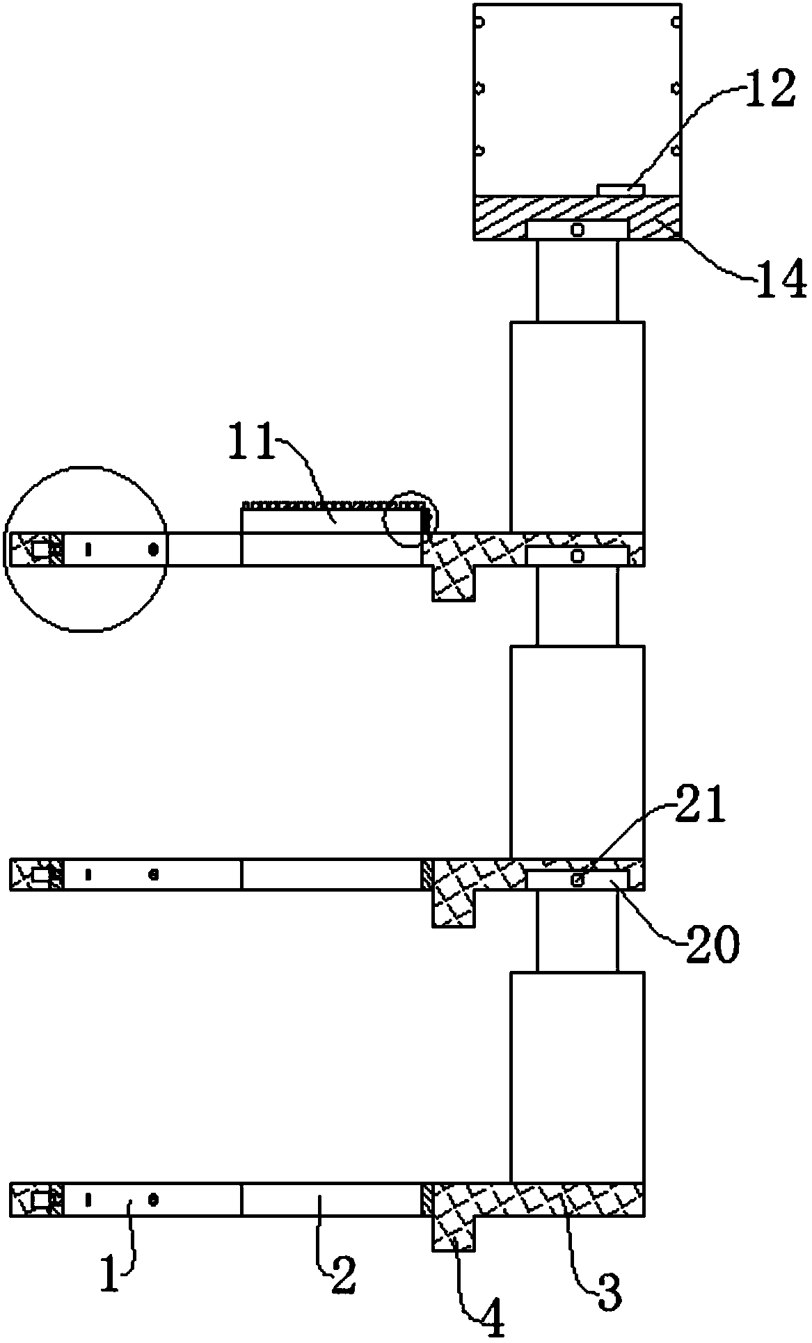 Continuous lifting suspension type ladder