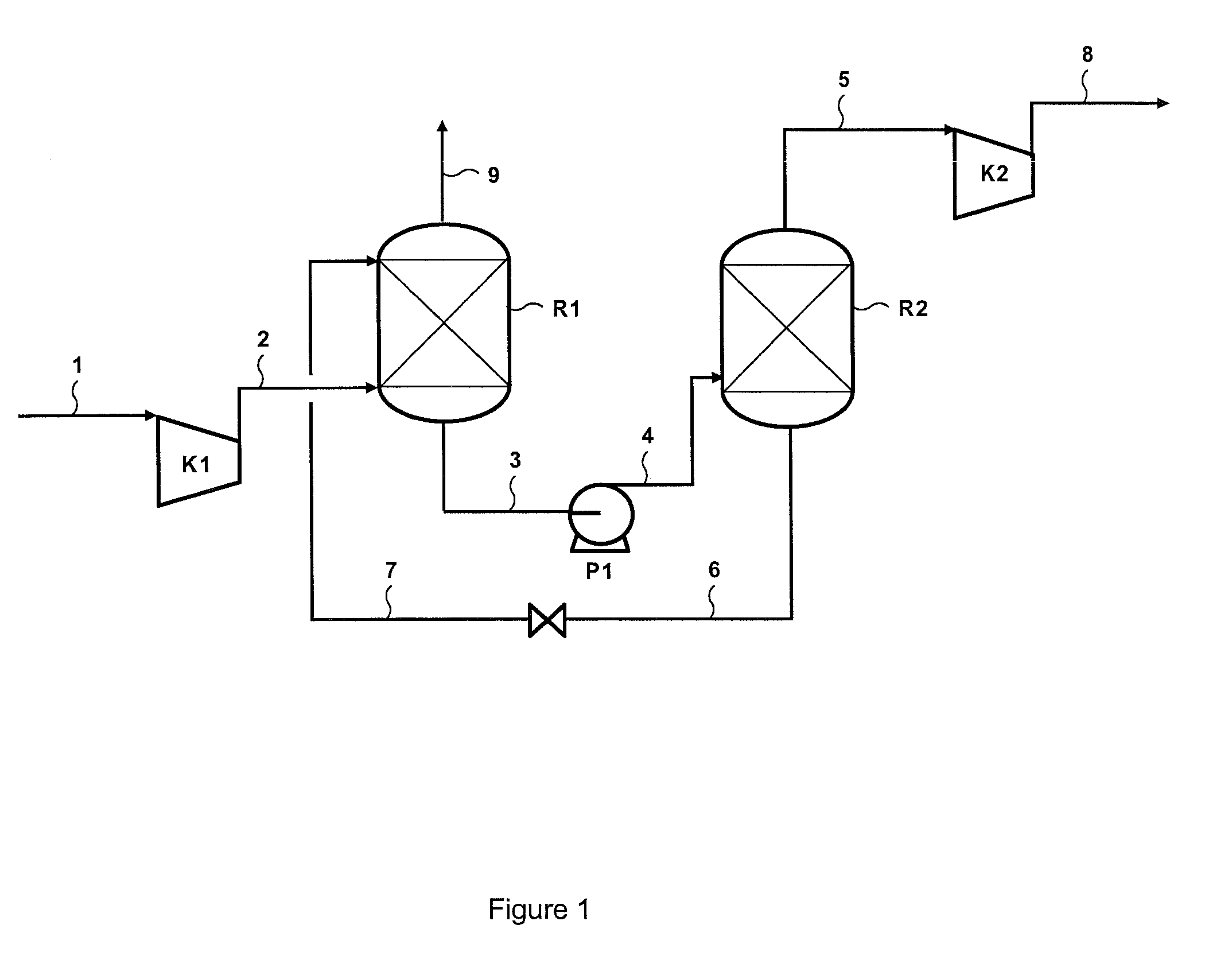 Method of enriching a gaseous effluent in acid gas