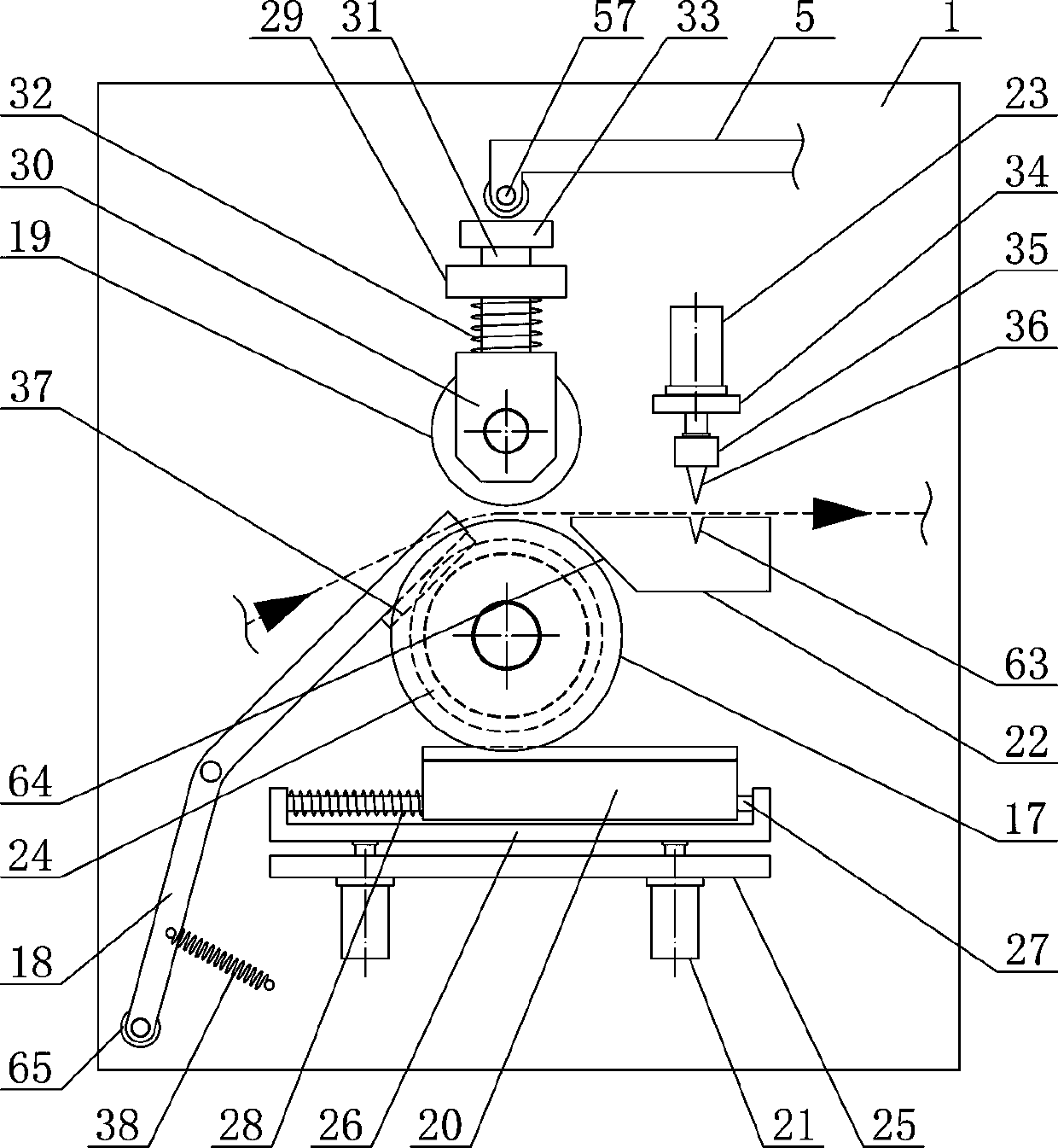 Textile fabric pulling-feeding-cutting device