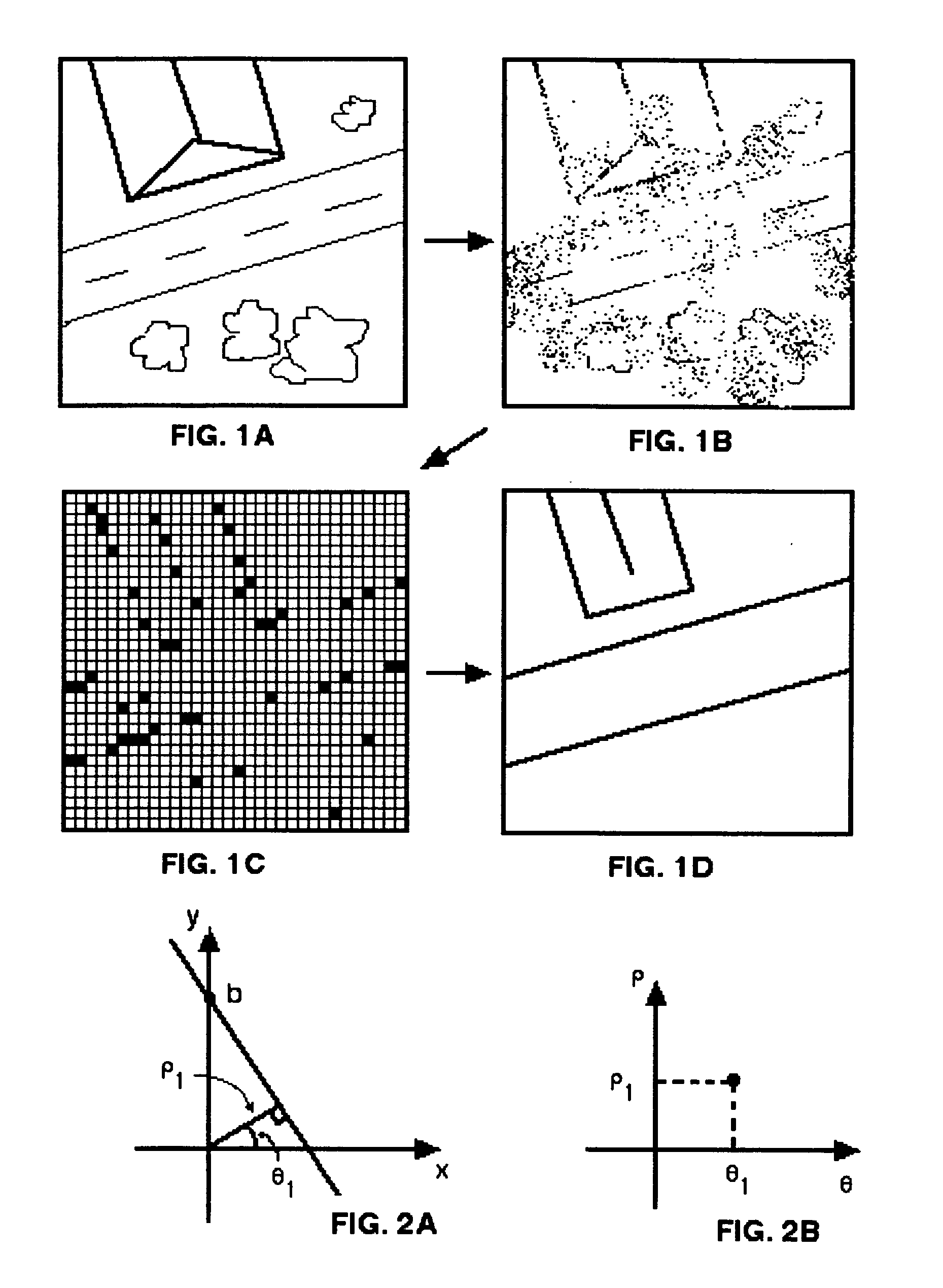 Method of image analysis using sparse hough transform