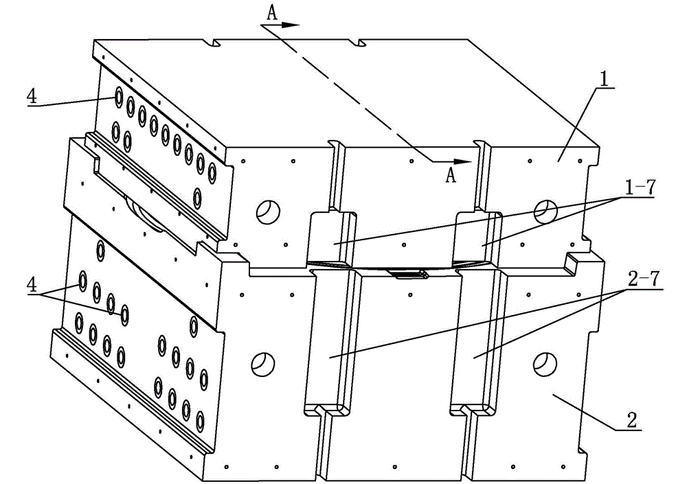 AZ80A magnesium alloy engine case isothermal forging forming mould and method