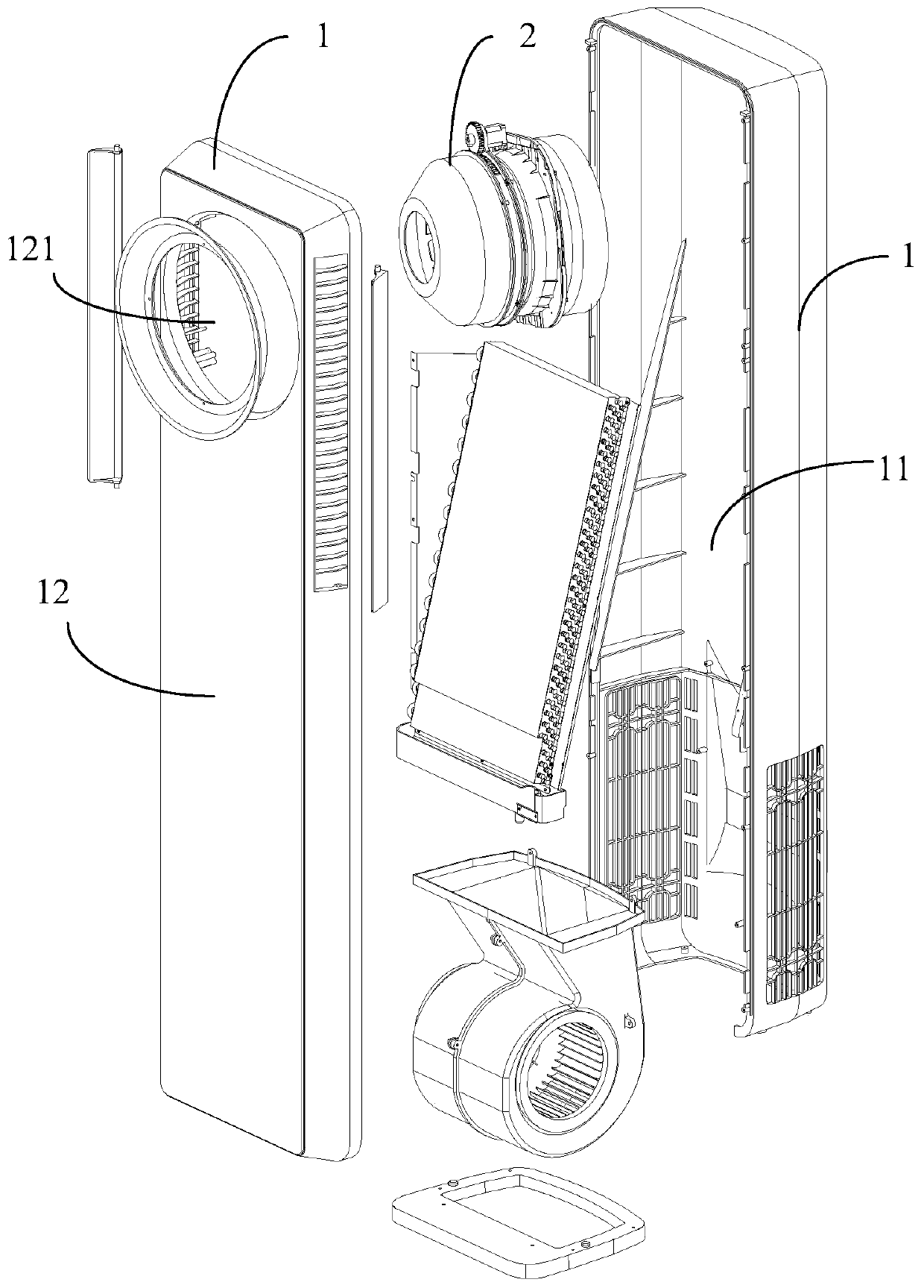 Vortex ring generating device, air conditioner indoor unit and air conditioner