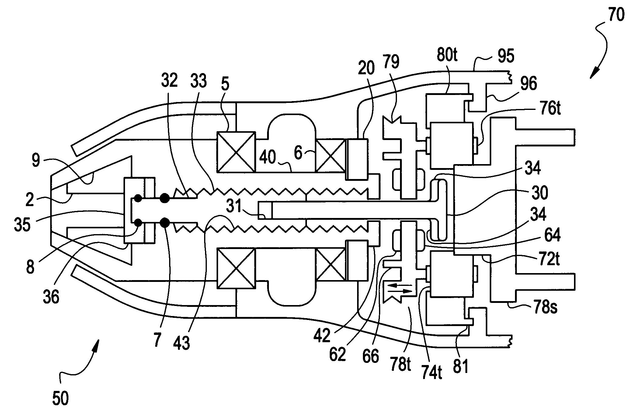 Tool chuck with power take off feature