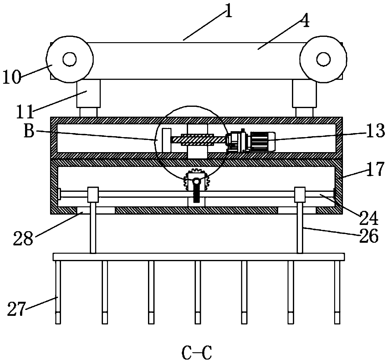 Bag grabbing mechanical arm for sludge bag breaking equipment