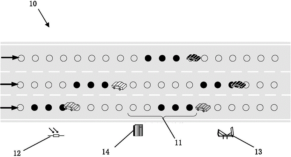 Solar energy geomagnetic induction road sign and vehicle dynamic trail display system and method