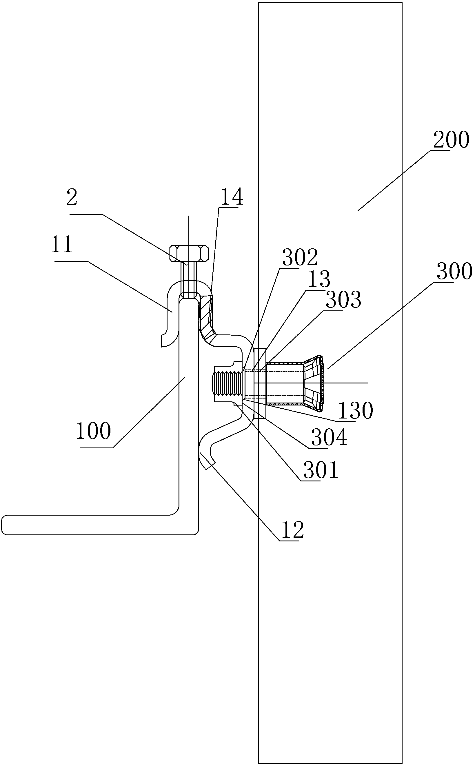 Curtain wall hook member