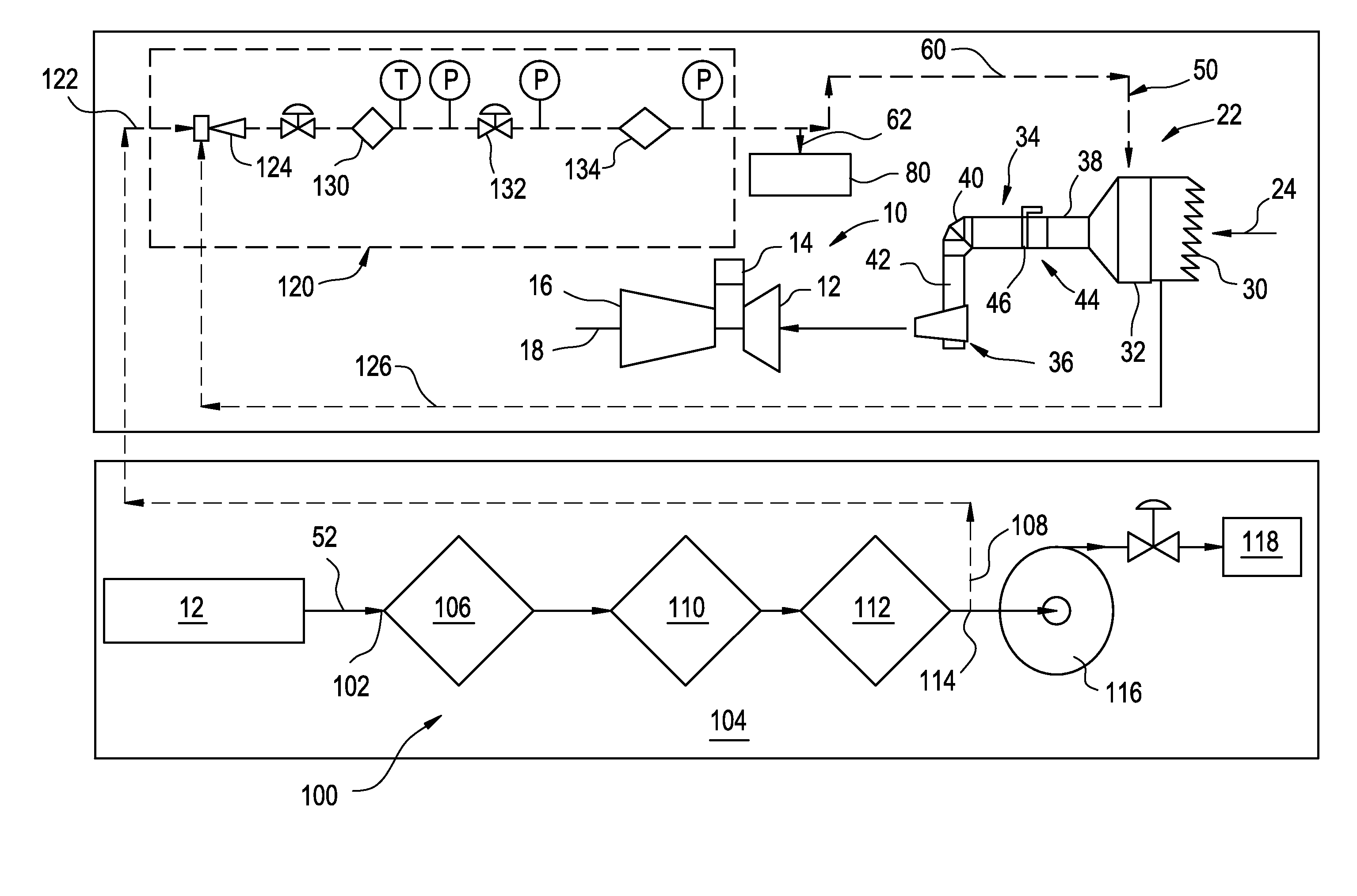 Air supply and conditioning system for a turbine system and method of supplying air