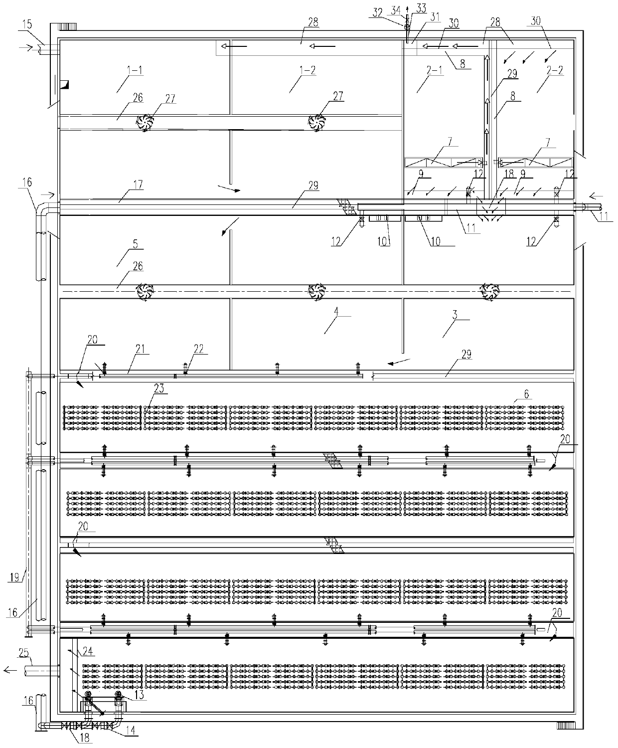 A method and device for treating high-concentration comprehensive urban sewage