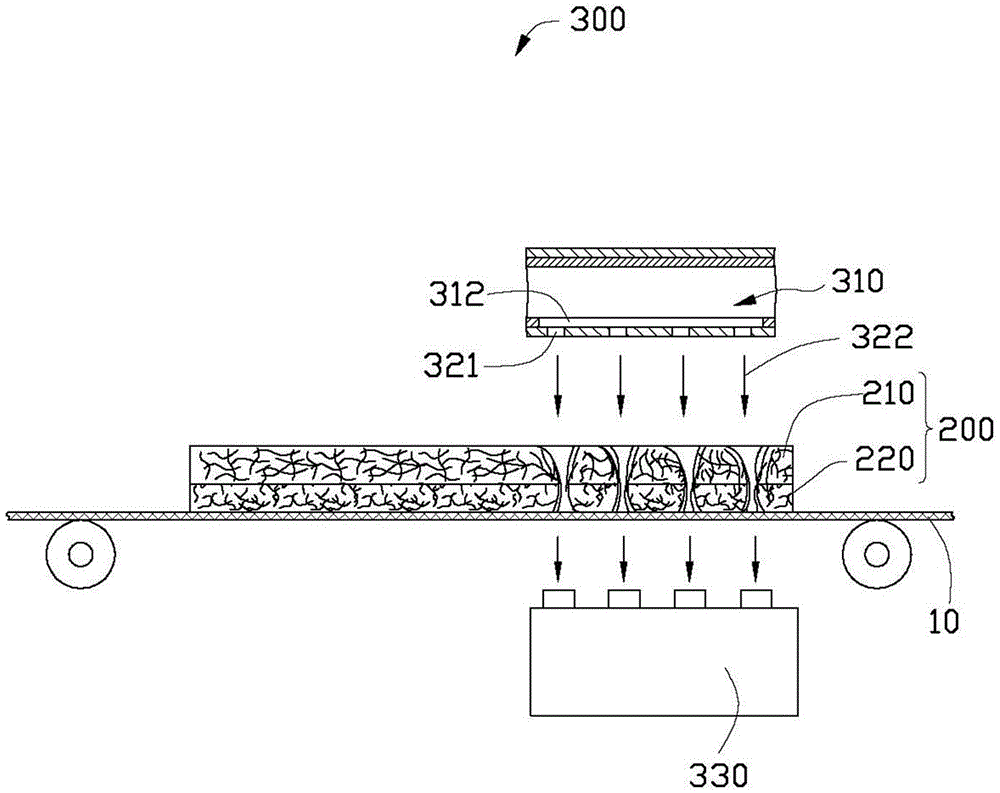 Solidifying device and process for composite non-woven fabrics