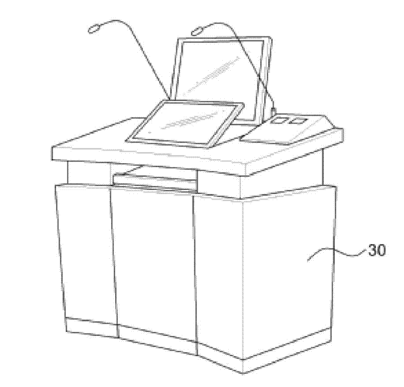 Electronic teaching table system using main controller having integrated signal processing function