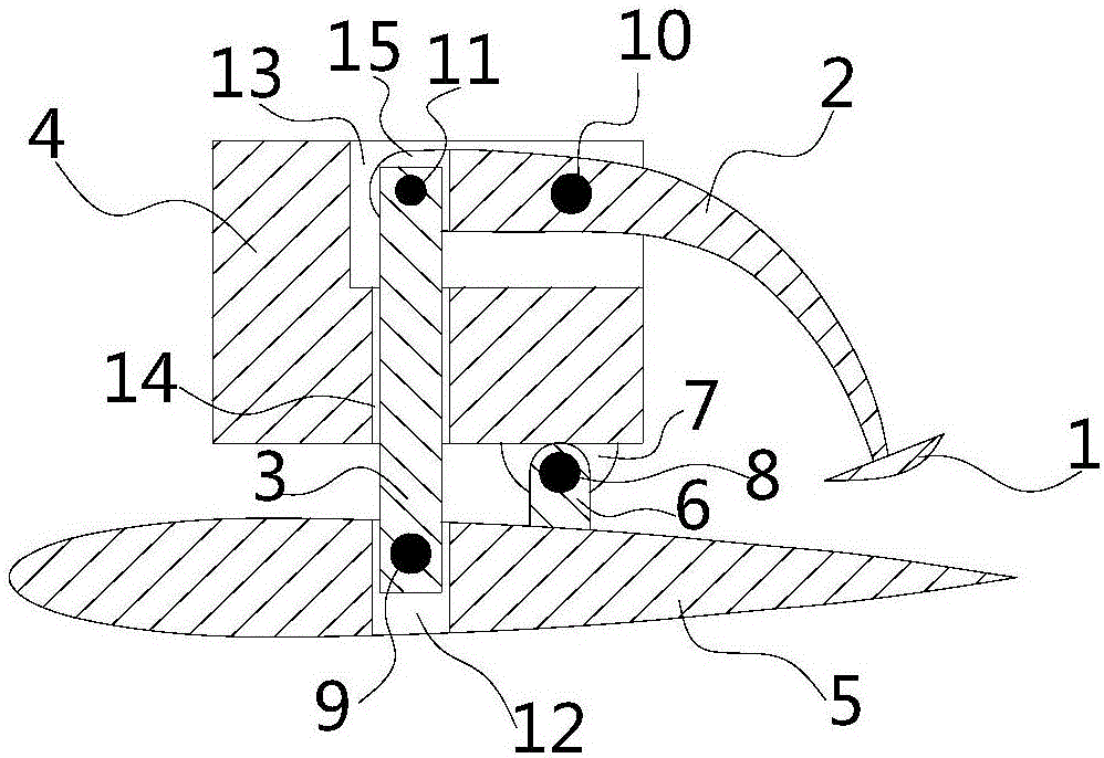 Floater automatic control attack angle type T-shaped wing