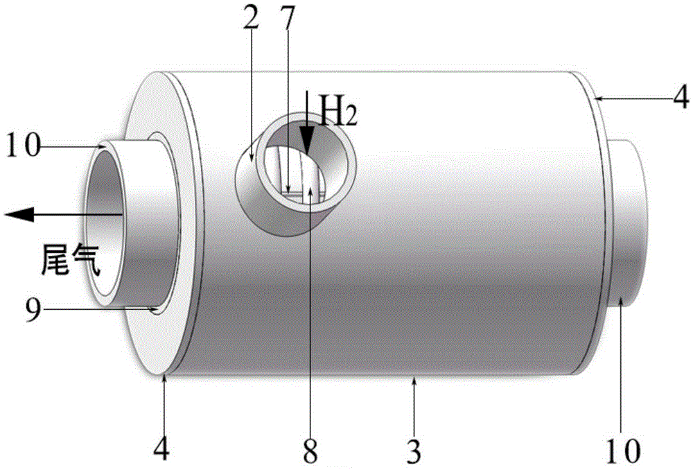 A device for removing hydrogen in the interlayer of high-vacuum multi-layer heat-insulated tanks by using the waste heat of the tanker