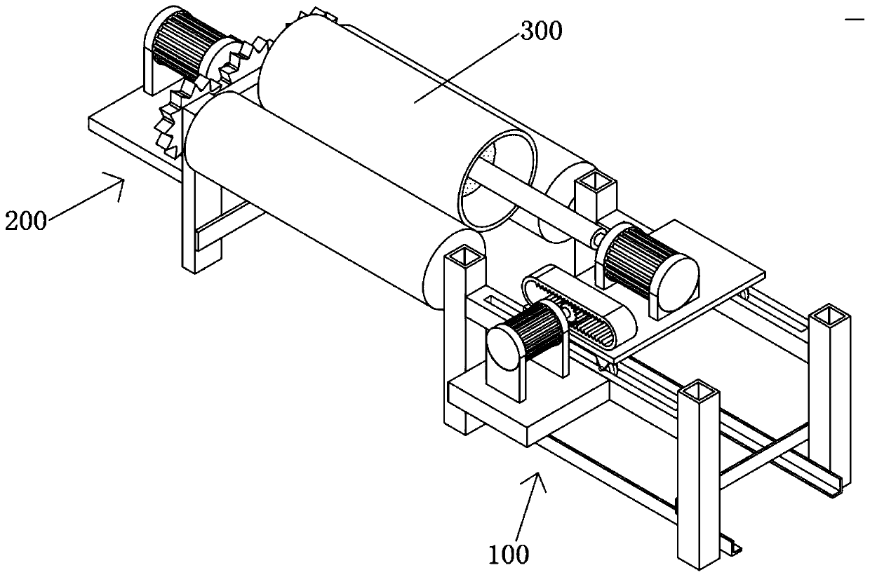 Pipeline inner and outer wall treating device for nodular cast iron pipe fitting