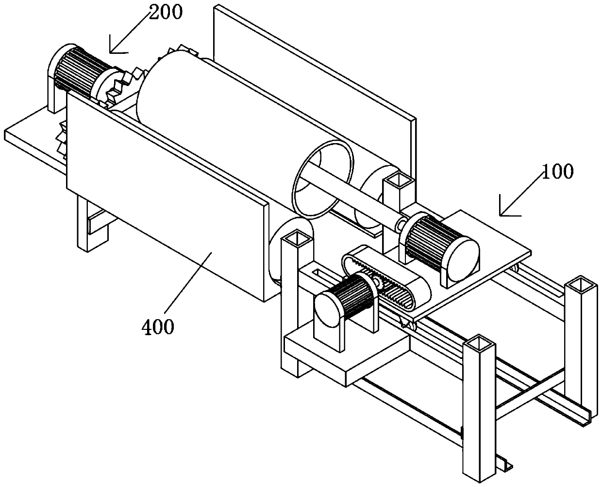 Pipeline inner and outer wall treating device for nodular cast iron pipe fitting