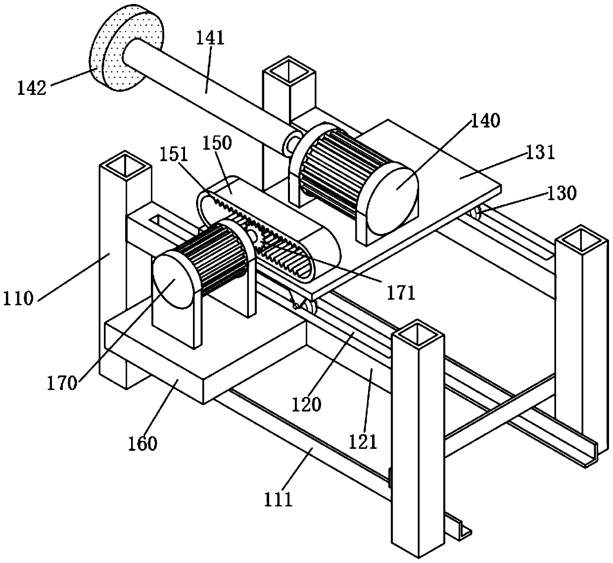 Pipeline inner and outer wall treating device for nodular cast iron pipe fitting