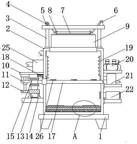 Bamboo product cleaning and drying device high in drying efficiency