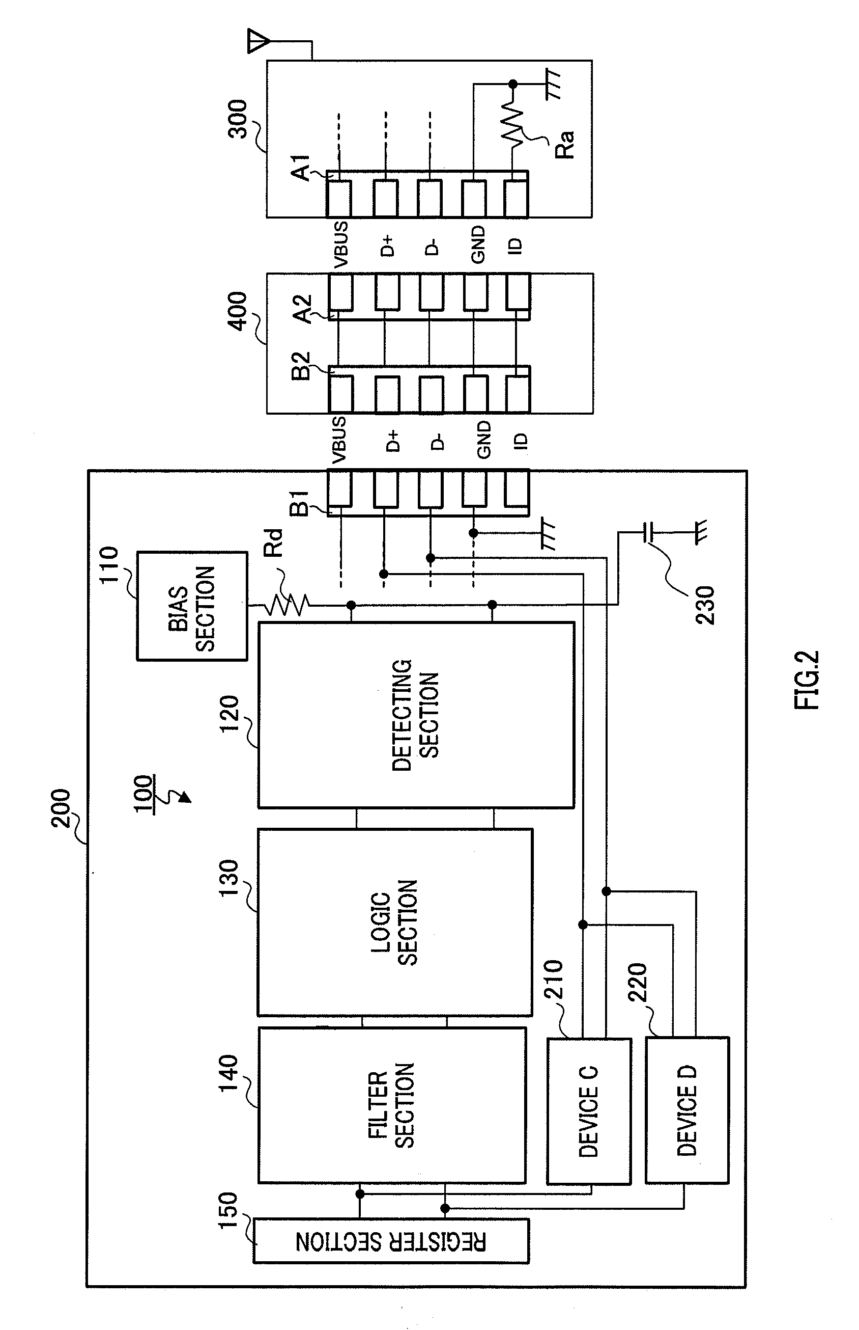 Interface detecting circuit and interface detecting method