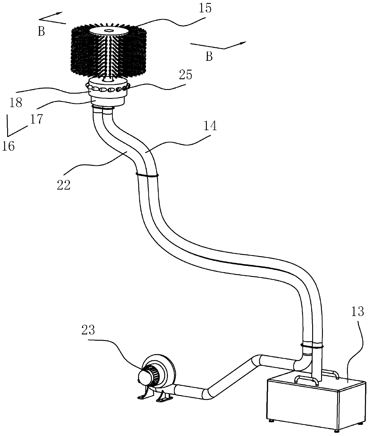 Cleaning system of central air-conditioning air outlet pipeline