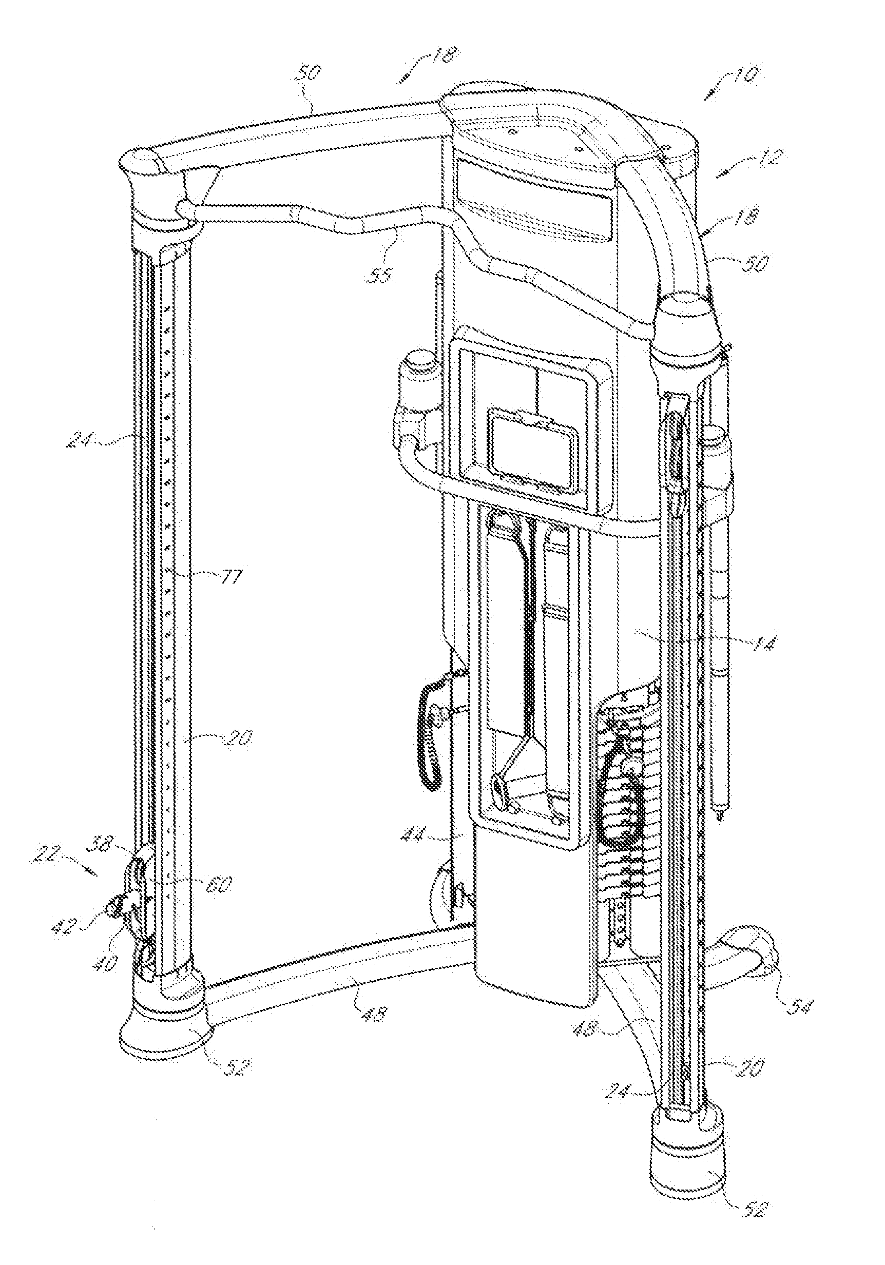 Functional trainer exercise machine