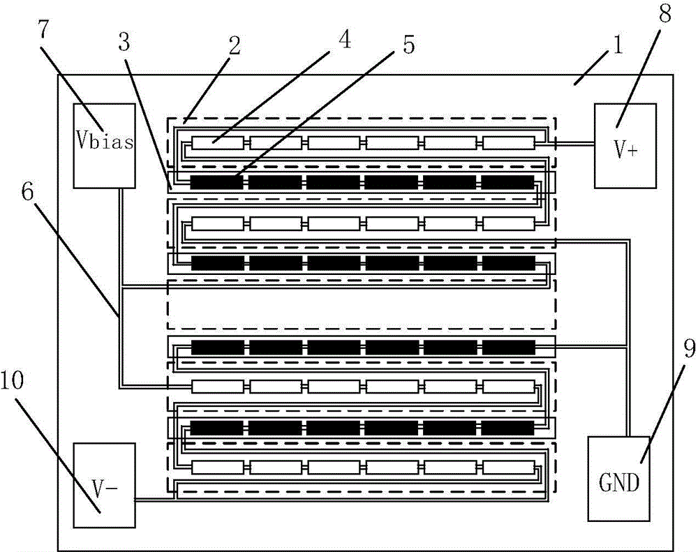 Single-chip high-intensity magnetic field X-axis linear magneto-resistance sensor provided with calibration coil/reset coil