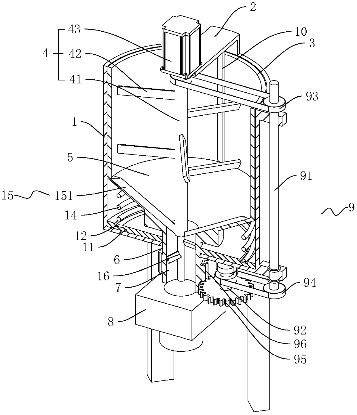 Agitator for concrete production system