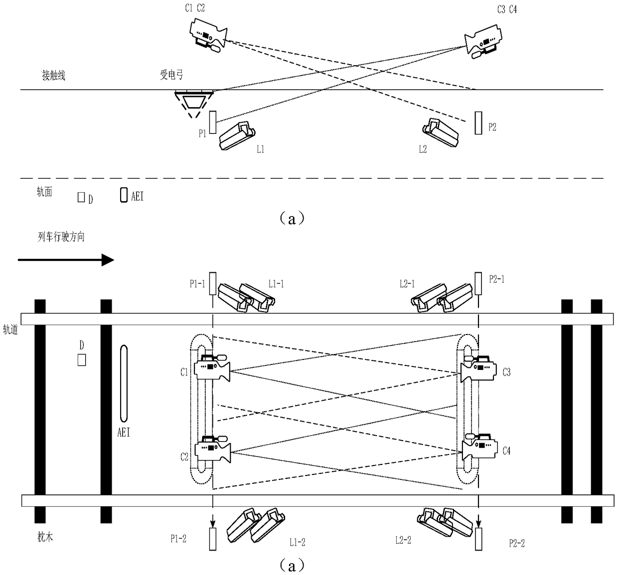 Device and method for monitoring abrasion of pantograph slide plate based on sub-pixel edge detection