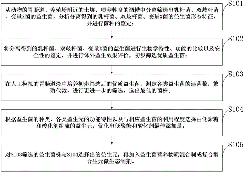 Compound synbiotic microecological preparation and preparation method thereof