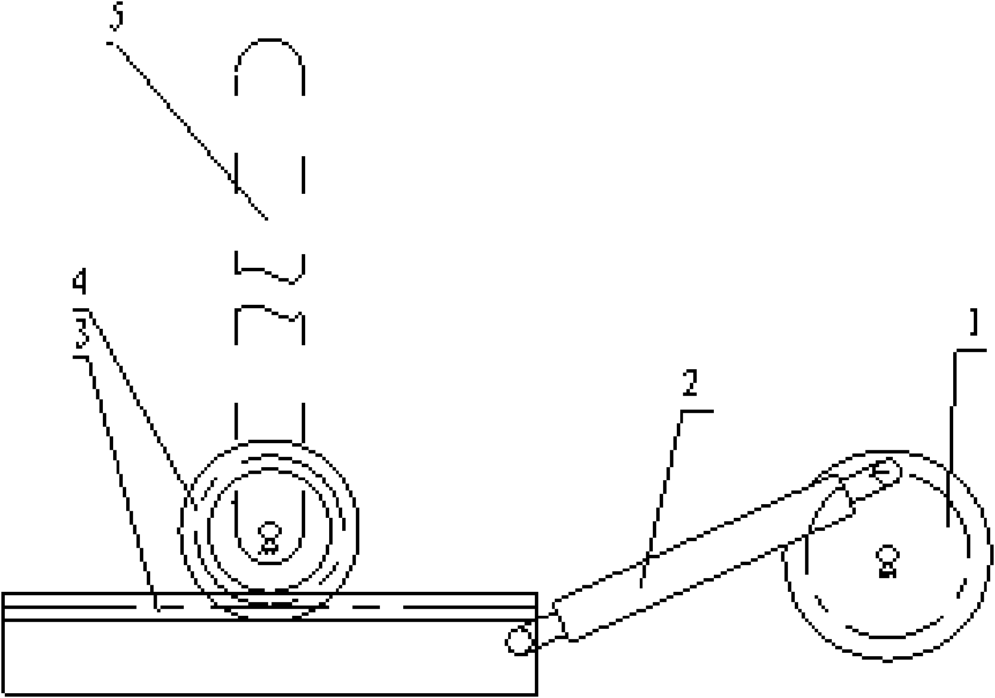 Transmission device used for optical cable repeated bending testing machine