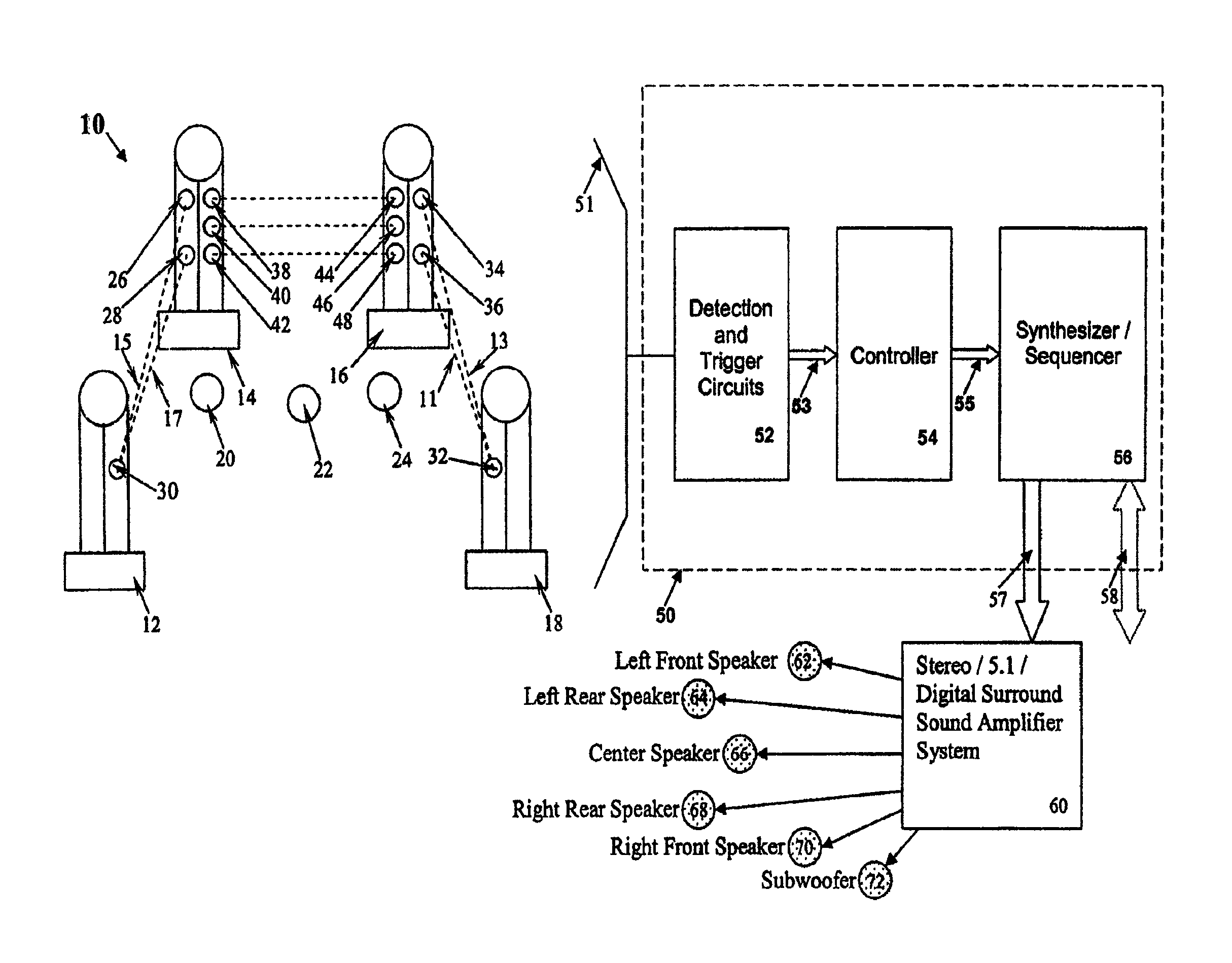 Multi-media spatial controller having proximity controls and sensors