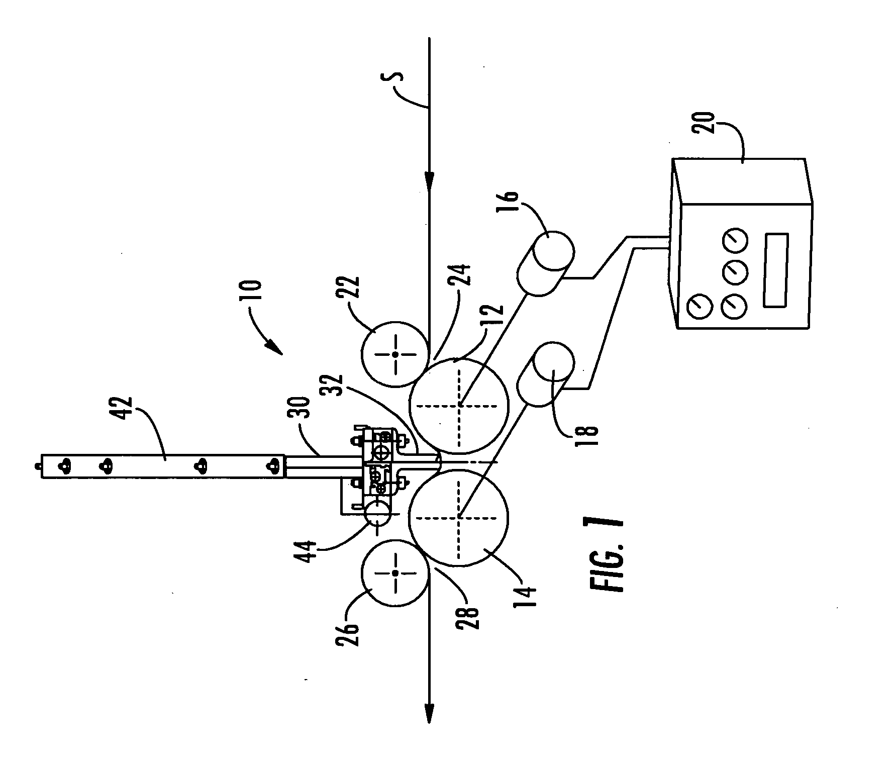 Apparatus and method for applying a foamed composition to a dimensionally unstable traveling substrate