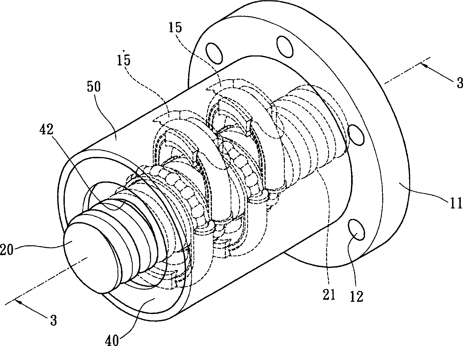 High speed muting structure for ball screw