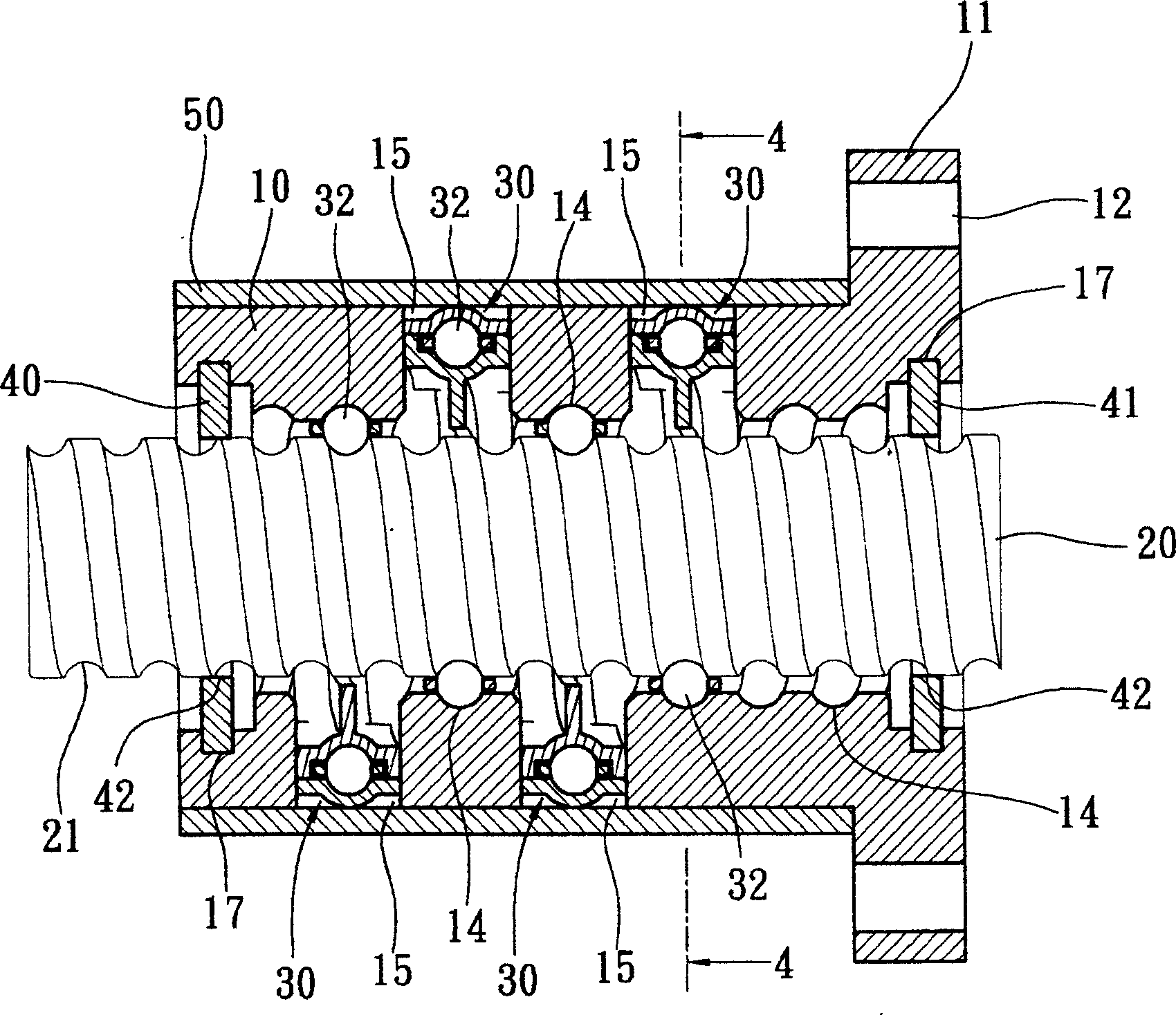 High speed muting structure for ball screw