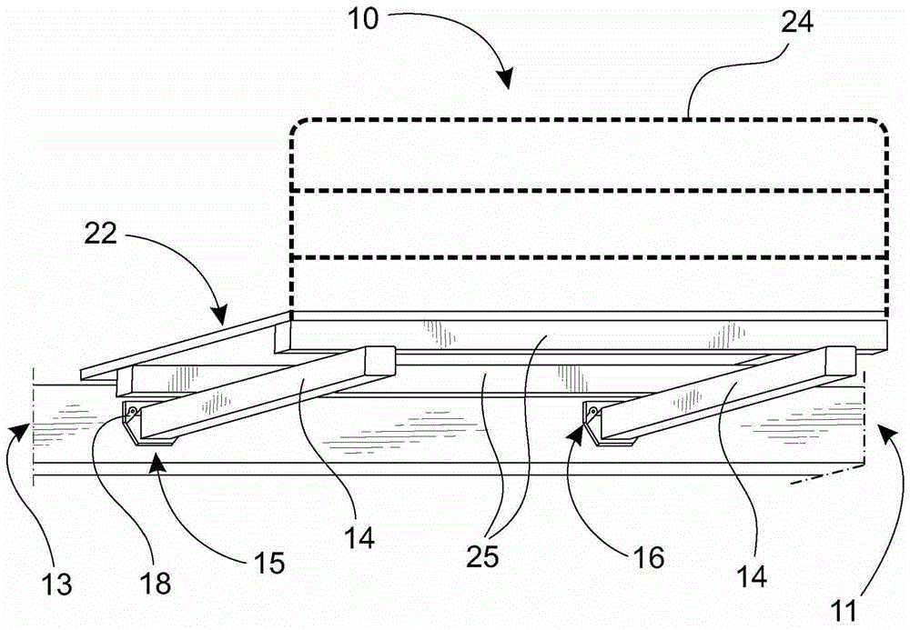 Walking platform, fixing device and operation method of walking platform