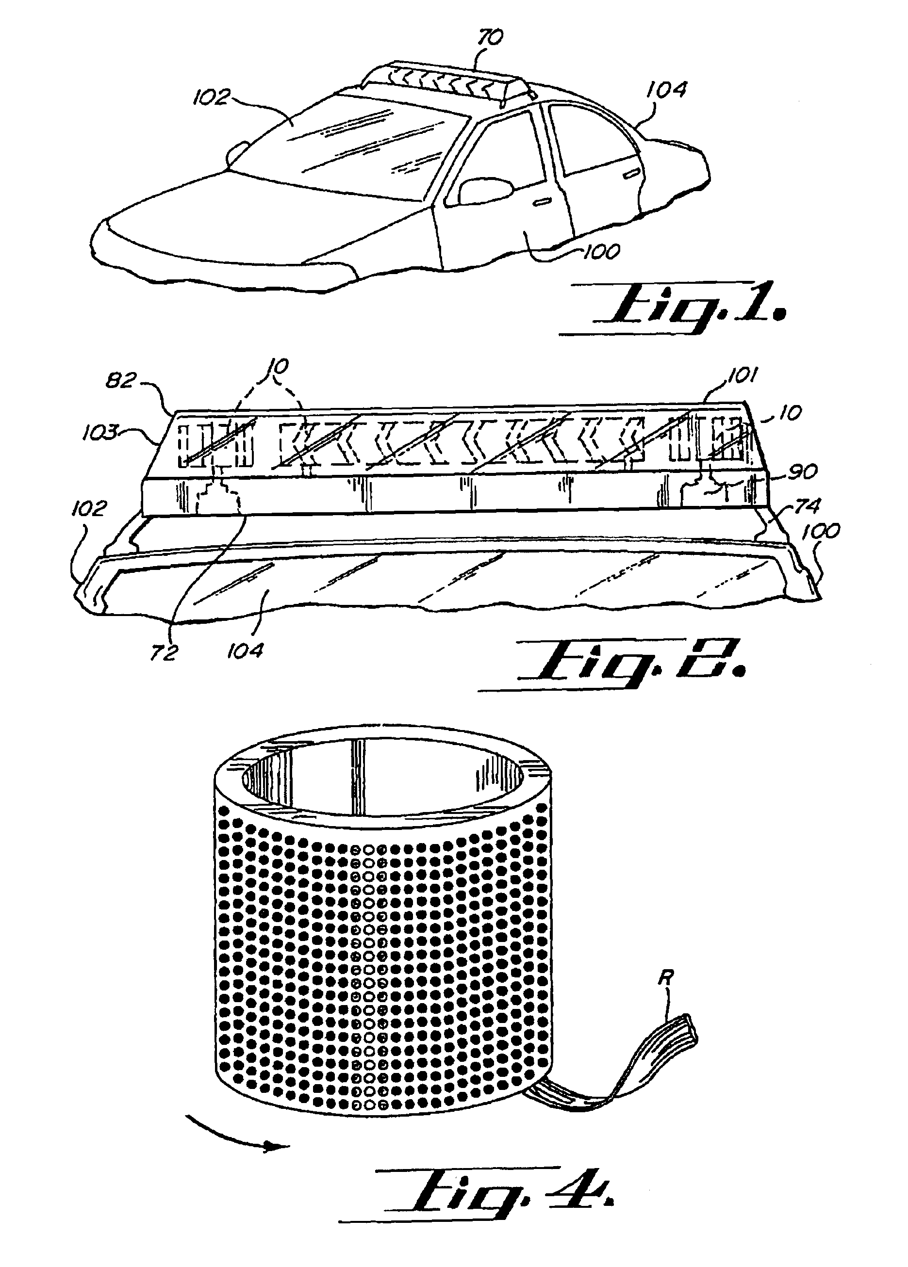 LED warning signal light and movable support