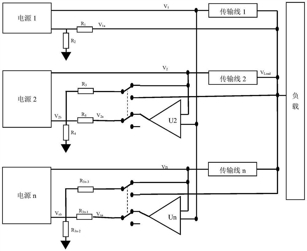 A multi-channel power supply parallel current sharing device and method for module detection