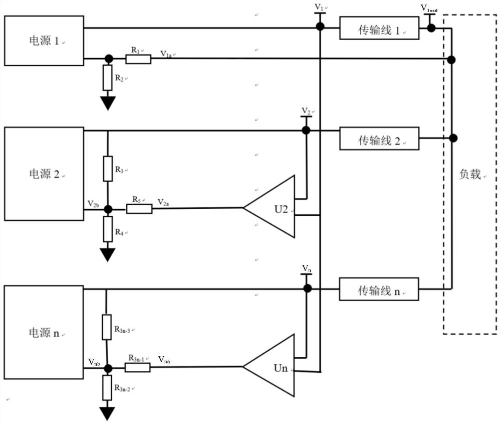 A multi-channel power supply parallel current sharing device and method for module detection