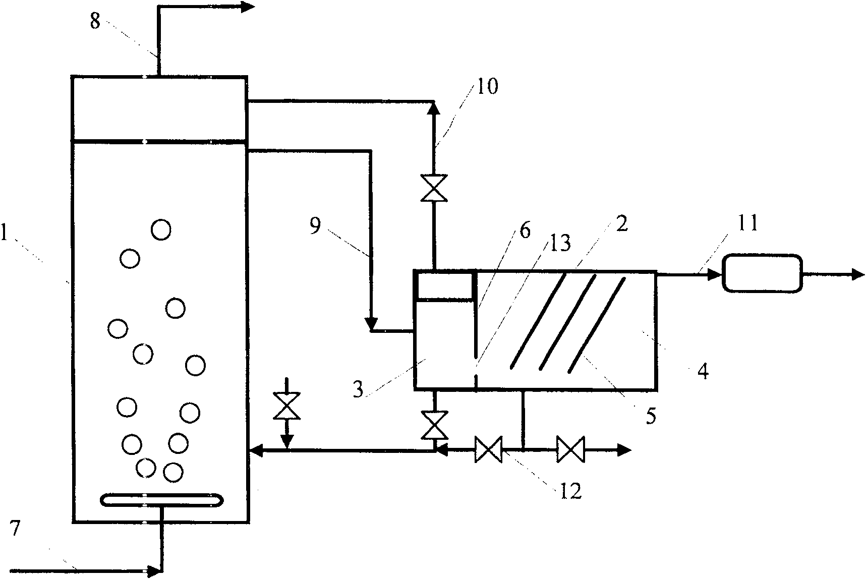 Method and equipment for liquid-solid continuously separation for slurry state bed reactor