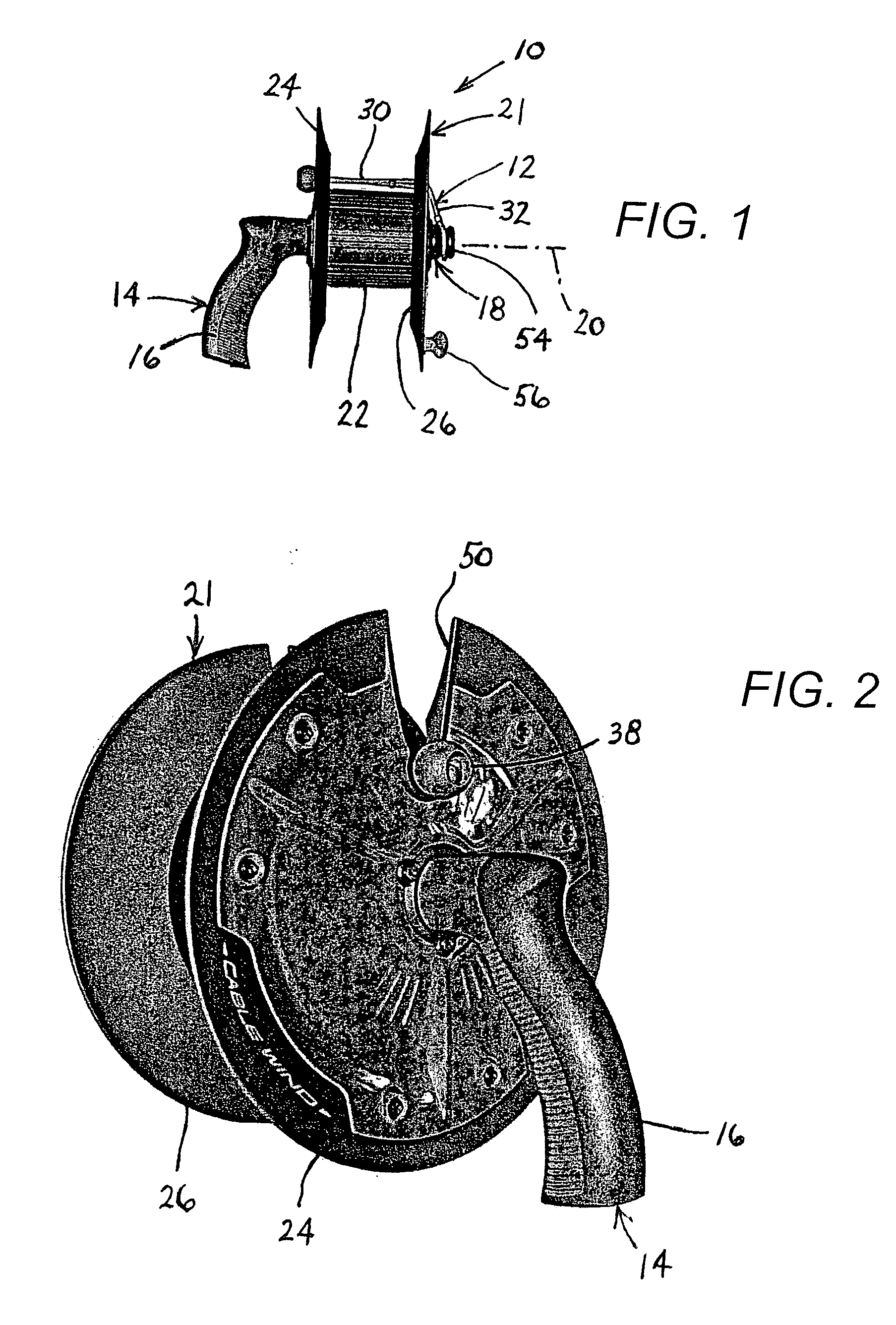 Hose-and cord-winding device, binding element, and associated method