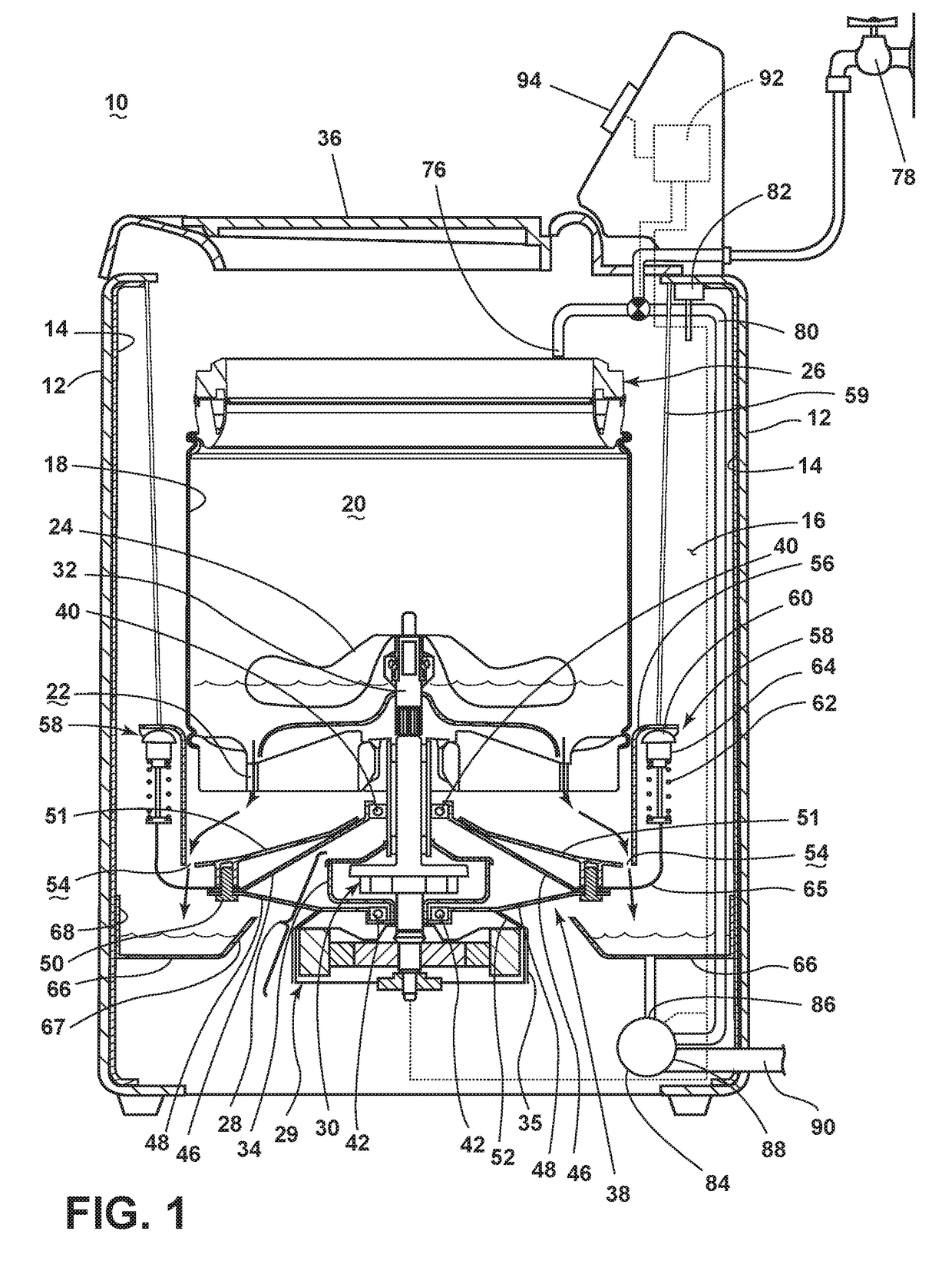 Laundry treating appliance with a static tub and a water trap vapor seal