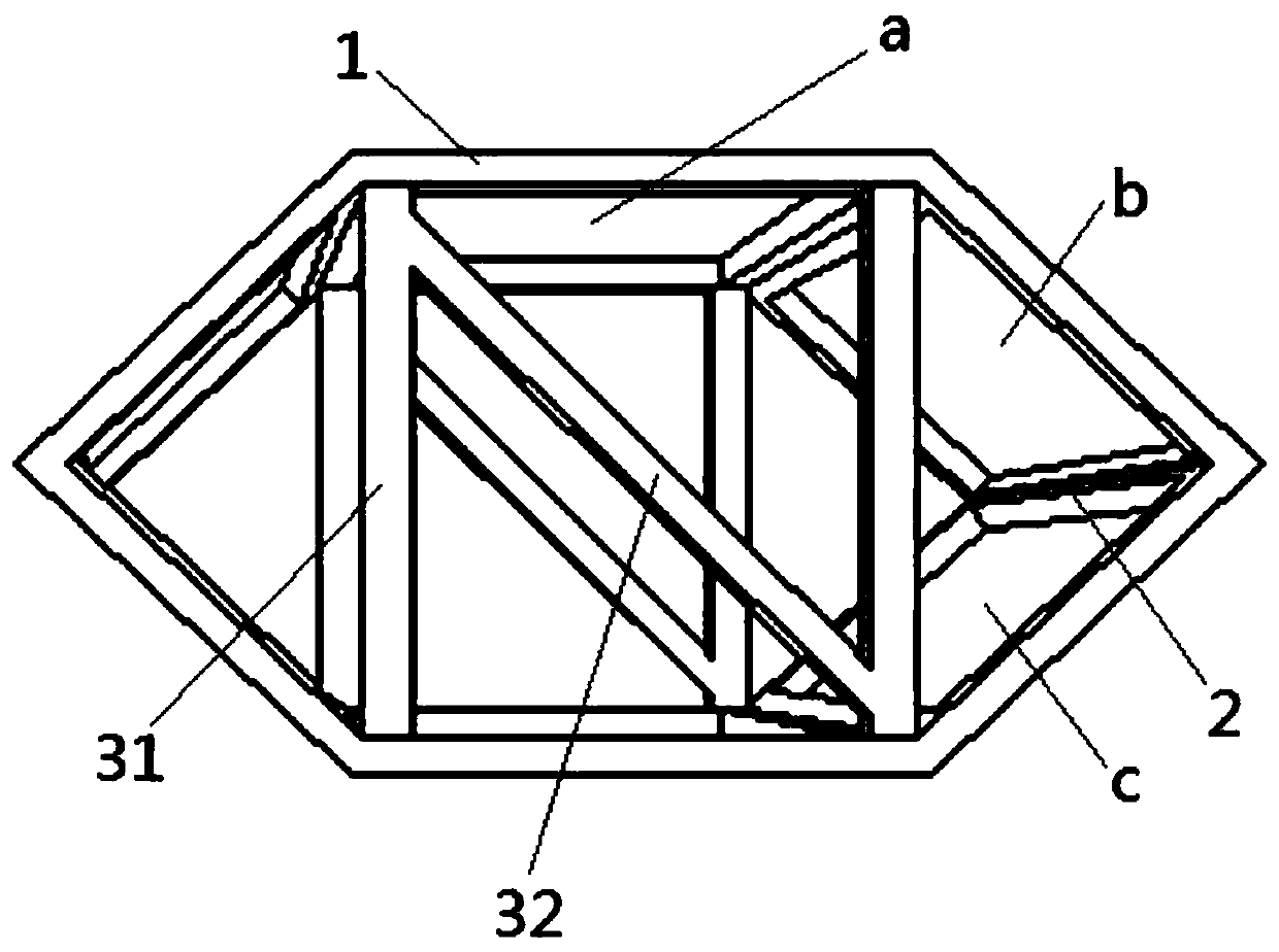 Modular assembled honeycomb bridge structure