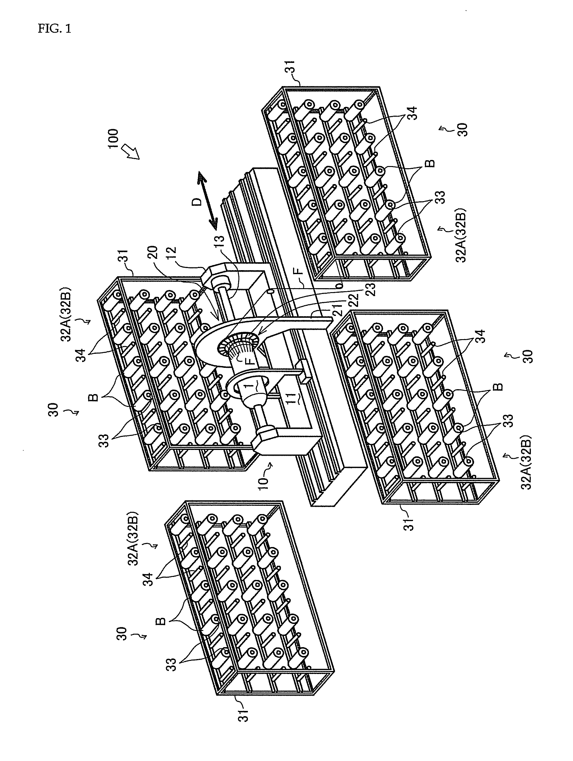 Bobbin unwinding device of filament winding device